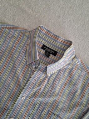 Brooks Brothers Country Club Shirt Sz XXL 100%Egyptian Cotton Multicolor Stripes